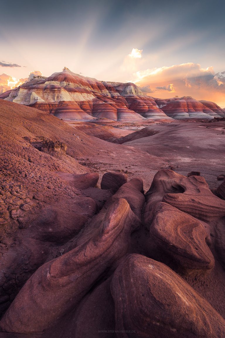 In der Wüste von Utah bei Hanksville. Sonnenaufgang wie auf dem Mars