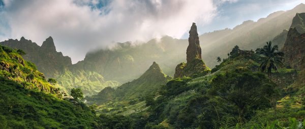 The green Xoxo Valley on Santo Antao - Cape Verde - Africa in picturesque light