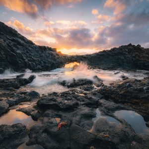 Natural Bridge at sunrise on the east side of Lanzarote